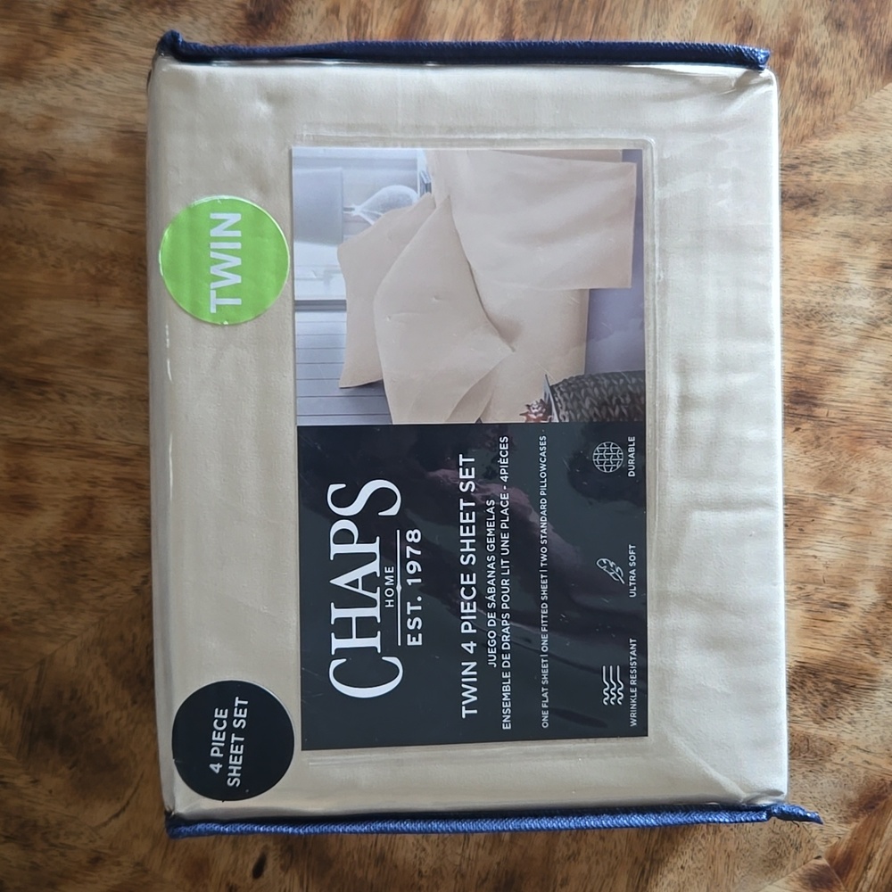 Chaps 4 Piece Sheet Set in Twin Size